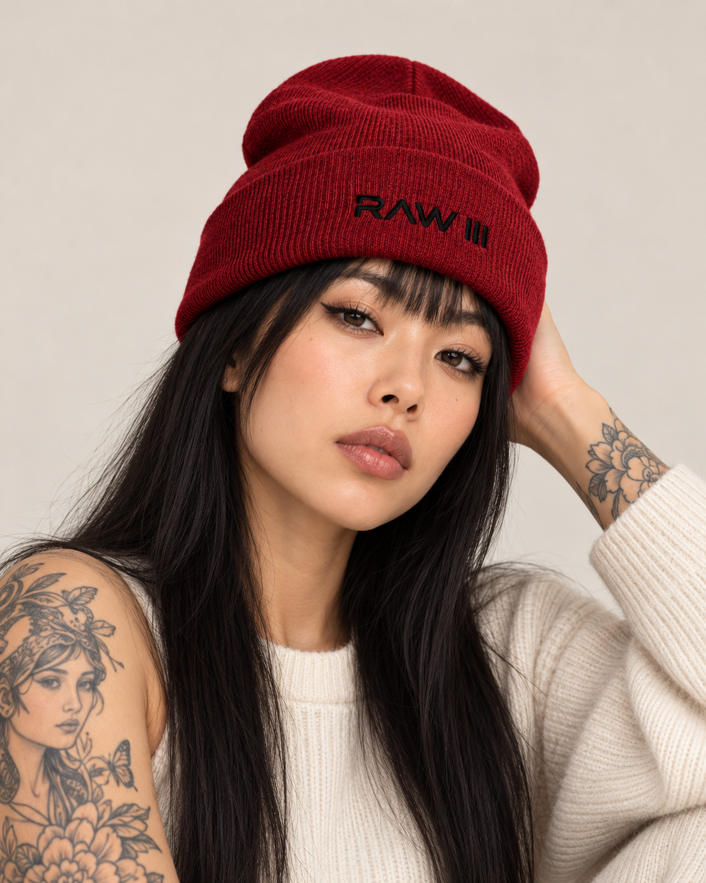RAW III Embroidered Cuffed Beanie