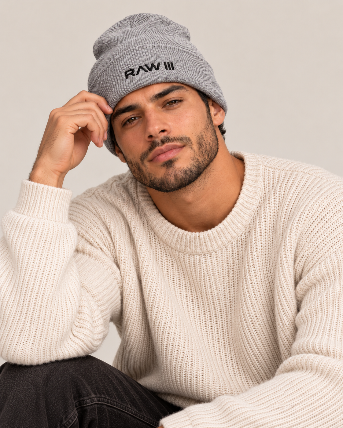RAW III Embroidered Cuffed Beanie